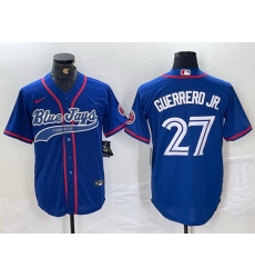 Men Toronto Blue Jays 27 Vladimir Guerrero Jr Royal Cool Base Stitched Baseball Jersey Men Toronto Blue Jays 27 Vladimir Guerrero Jr Royal Cool Base Stitched Baseball Jersey