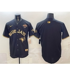 Men Toronto Blue Jays Blank Black Gold 2025 American League Champions Limited Stitched Baseball Jersey Men Toronto Blue Jays Blank Black Gold 2025 American League Champions Limited Stitched Baseball Jersey