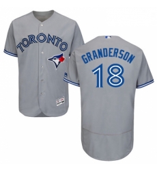 Mens Majestic Toronto Blue Jays 18 Curtis Granderson Grey Road Flex Base Authentic Collection MLB Jersey