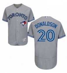 Mens Majestic Toronto Blue Jays 20 Josh Donaldson Grey Road Flex Base Authentic Collection MLB Jersey Mens Majestic Toronto Blue Jays 20 Josh Donaldson Grey Road Flex Base Authentic Collection MLB Jersey
