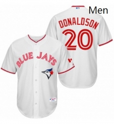 Mens Majestic Toronto Blue Jays 20 Josh Donaldson Replica White 2015 Canada Day MLB Jersey