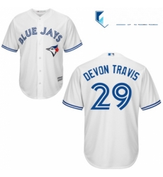 Mens Majestic Toronto Blue Jays 29 Devon Travis Replica White Home MLB Jersey Mens Majestic Toronto Blue Jays 29 Devon Travis Replica White Home MLB Jersey