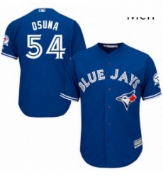 Mens Majestic Toronto Blue Jays 54 Roberto Osuna Replica Blue Alternate 40th Anniversary Patch MLB Jersey Mens Majestic Toronto Blue Jays 54 Roberto Osuna Replica Blue Alternate 40th Anniversary Patch MLB Jersey