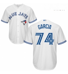 Mens Majestic Toronto Blue Jays 74 Jaime Garcia Replica White Home MLB Jersey 