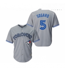 Mens Toronto Blue Jays 5 Eric Sogard Replica Grey Road Baseball Jersey Mens Toronto Blue Jays 5 Eric Sogard Replica Grey Road Baseball Jersey