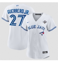Women Toronto Blue Jays 27 Vladimir Guerrero Jr  White 2025 World Series Home Cool Base Stitched Baseball Jersey 
