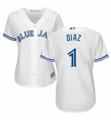 Womens Majestic Toronto Blue Jays 1 Aledmys Diaz Authentic White Home MLB Jersey Womens Majestic Toronto Blue Jays 1 Aledmys Diaz Authentic White Home MLB Jersey