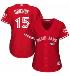 Womens Majestic Toronto Blue Jays 15 Randal Grichuk Authentic Scarlet Alternate MLB Jersey Womens Majestic Toronto Blue Jays 15 Randal Grichuk Authentic Scarlet Alternate MLB Jersey