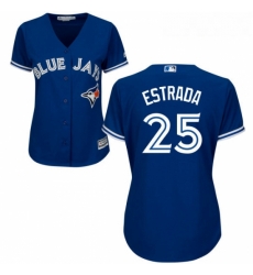 Womens Majestic Toronto Blue Jays 25 Marco Estrada Replica Blue Alternate MLB Jersey Womens Majestic Toronto Blue Jays 25 Marco Estrada Replica Blue Alternate MLB Jersey