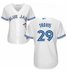 Womens Majestic Toronto Blue Jays 29 Devon Travis Replica White Home MLB Jersey Womens Majestic Toronto Blue Jays 29 Devon Travis Replica White Home MLB Jersey
