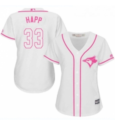 Womens Majestic Toronto Blue Jays 33 JA Happ Authentic White Fashion Cool Base MLB Jersey Womens Majestic Toronto Blue Jays 33 JA Happ Authentic White Fashion Cool Base MLB Jersey