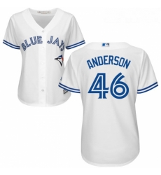 Womens Majestic Toronto Blue Jays 46 Brett Anderson Authentic White Home MLB Jersey Womens Majestic Toronto Blue Jays 46 Brett Anderson Authentic White Home MLB Jersey