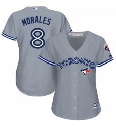Womens Majestic Toronto Blue Jays 8 Kendrys Morales Authentic Grey Road MLB Jersey Womens Majestic Toronto Blue Jays 8 Kendrys Morales Authentic Grey Road MLB Jersey