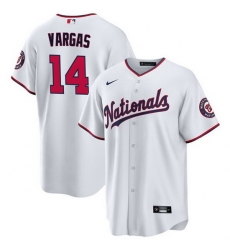 Men Washington Nationals 14 Ildemaro Vargas White Cool Base Stitched Baseball Jersey Men Washington Nationals 14 Ildemaro Vargas White Cool Base Stitched Baseball Jersey