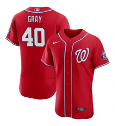 Men Washington Nationals 40 Josiah Gray Red Flex Base Stitched MLB Jersey Men Washington Nationals 40 Josiah Gray Red Flex Base Stitched MLB Jersey