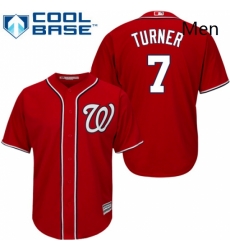 Mens Majestic Washington Nationals 7 Trea Turner Replica Red Alternate 1 Cool Base MLB Jersey