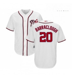 Mens Washington Nationals 20 Kyle Barraclough Replica White Home Cool Base Baseball Jersey Mens Washington Nationals 20 Kyle Barraclough Replica White Home Cool Base Baseball Jersey