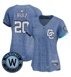 Women Washington Nationals 20 Keibert Ruiz Blue 2025 City Connect Limited Stitched Baseball Jersey