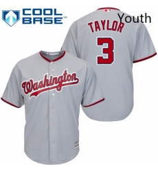 Youth Majestic Washington Nationals 3 Michael Taylor Replica Grey Road Cool Base MLB Jersey Youth Majestic Washington Nationals 3 Michael Taylor Replica Grey Road Cool Base MLB Jersey