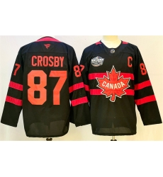 Men Canada 87 Sidney Crosby Black 2025 4 Nations Face Off Premium With C Patch Stitched Jersey