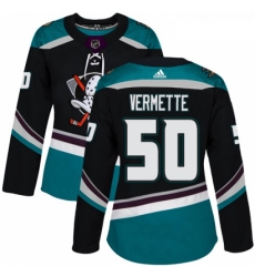 Womens Adidas Anaheim Ducks 50 Antoine Vermette Authentic Black Teal Third NHL Jersey Womens Adidas Anaheim Ducks 50 Antoine Vermette Authentic Black Teal Third NHL Jersey