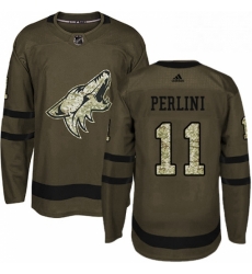 Mens Adidas Arizona Coyotes 11 Brendan Perlini Premier Green Salute to Service NHL Jersey Mens Adidas Arizona Coyotes 11 Brendan Perlini Premier Green Salute to Service NHL Jersey