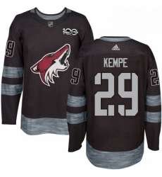Mens Adidas Arizona Coyotes 29 Mario Kempe Authentic Black 1917 2017 100th Anniversary NHL Jersey Mens Adidas Arizona Coyotes 29 Mario Kempe Authentic Black 1917 2017 100th Anniversary NHL Jersey