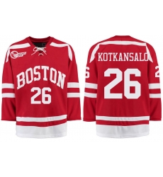 Boston University Terriers BU 26 Kasper Kotkansalo Red Stitched Hockey Jersey Boston University Terriers BU 26 Kasper Kotkansalo Red Stitched Hockey Jersey