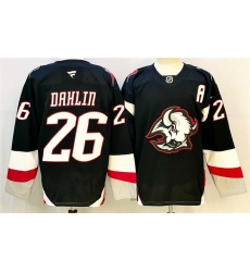 Men Buffalo Sabres 26 Rasmus Dahlin Black 2024 25 Alternate With A Patch Stitched Hockey Jersey