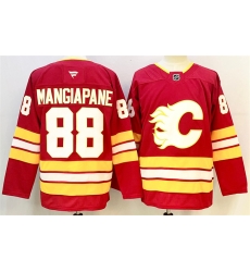 Men Calgary Flames 88 Andrew Mangiapane Red 2024 25 Home Stitched Hockey Jersey