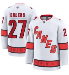 Men Carolina Hurricanes 27 Nikolaj Ehlers White 2024 25 Away Stitched Hockey Jersey
