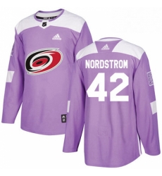 Mens Adidas Carolina Hurricanes 42 Joakim Nordstrom Authentic Purple Fights Cancer Practice NHL Jersey Mens Adidas Carolina Hurricanes 42 Joakim Nordstrom Authentic Purple Fights Cancer Practice NHL Jersey