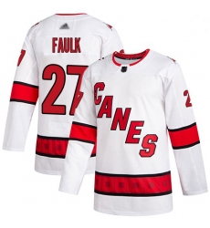 Youth Hurricanes 27 Justin Faulk White Road Authentic Stitched Hockey Jersey Youth Hurricanes 27 Justin Faulk White Road Authentic Stitched Hockey Jersey