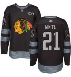Blackhawks #21 Stan Mikita Black 1917 2017 100th Anniversary Stitched NHL Jersey Blackhawks #21 Stan Mikita Black 1917 2017 100th Anniversary Stitched NHL Jersey
