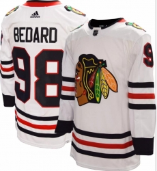 Men Chicago Blackhawks Connor Bedard #98 White Stitched NHL jersey Men Chicago Blackhawks Connor Bedard #98 White Stitched NHL jersey