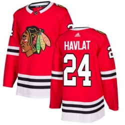 Mens Adidas Chicago Blackhawks 24 Martin Havlat Authentic Red Home NHL Jersey 