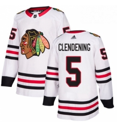 Mens Adidas Chicago Blackhawks 5 Adam Clendening Authentic White Away NHL Jersey Mens Adidas Chicago Blackhawks 5 Adam Clendening Authentic White Away NHL Jersey