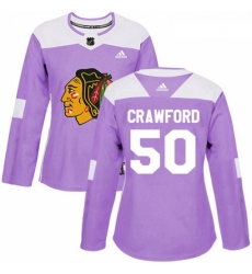 Womens Adidas Chicago Blackhawks 50 Corey Crawford Authentic Purple Fights Cancer Practice NHL Jersey Womens Adidas Chicago Blackhawks 50 Corey Crawford Authentic Purple Fights Cancer Practice NHL Jersey