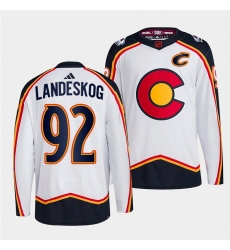 Men Colorado Avalanche 92 Gabriel Landeskog 2022 23 White Reverse Retro Stitched Jersey Men Colorado Avalanche 92 Gabriel Landeskog 2022 23 White Reverse Retro Stitched Jersey