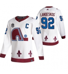 Men Colorado Avalanche 92 Gabriel Landeskog White 2022 Stanley Cup Final Patch Reverse Retro Stitched Jersey Men Colorado Avalanche 92 Gabriel Landeskog White 2022 Stanley Cup Final Patch Reverse Retro Stitched Jersey