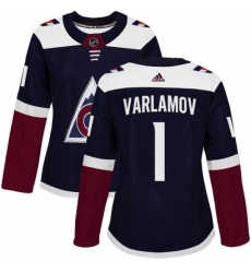 Womens Adidas Colorado Avalanche 1 Semyon Varlamov Premier Navy Blue Alternate NHL Jersey Womens Adidas Colorado Avalanche 1 Semyon Varlamov Premier Navy Blue Alternate NHL Jersey