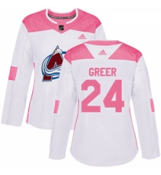 Womens Adidas Colorado Avalanche 24 AJ Greer Authentic WhitePink Fashion NHL Jersey Womens Adidas Colorado Avalanche 24 AJ Greer Authentic WhitePink Fashion NHL Jersey