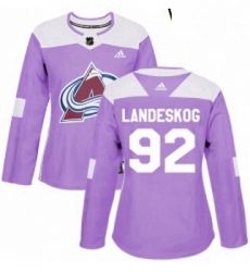 Womens Adidas Colorado Avalanche 92 Gabriel Landeskog Authentic Purple Fights Cancer Practice NHL Jersey Womens Adidas Colorado Avalanche 92 Gabriel Landeskog Authentic Purple Fights Cancer Practice NHL Jersey