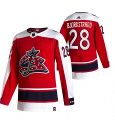 Men Columbus Blue Jackets 28 Oliver Bjorkstrand Red Adidas 2020 21 Reverse Retro Alternate NHL Jersey Men Columbus Blue Jackets 28 Oliver Bjorkstrand Red Adidas 2020 21 Reverse Retro Alternate NHL Jersey