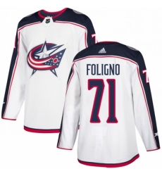 Mens Adidas Columbus Blue Jackets 71 Nick Foligno White Road Authentic Stitched NHL Jersey Mens Adidas Columbus Blue Jackets 71 Nick Foligno White Road Authentic Stitched NHL Jersey