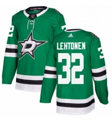 Mens Adidas Dallas Stars 32 Kari Lehtonen Authentic Green Home NHL Jersey 