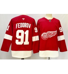Men Detroit Red Wings 91 Sergei Fedorov Red 2024 25 Home Stitched Jersey Men Detroit Red Wings 91 Sergei Fedorov Red 2024 25 Home Stitched Jersey