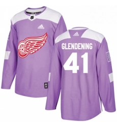 Mens Adidas Detroit Red Wings 41 Luke Glendening Authentic Purple Fights Cancer Practice NHL Jersey Mens Adidas Detroit Red Wings 41 Luke Glendening Authentic Purple Fights Cancer Practice NHL Jersey