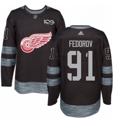 Mens Adidas Detroit Red Wings 91 Sergei Fedorov Premier Black 1917 2017 100th Anniversary NHL Jersey Mens Adidas Detroit Red Wings 91 Sergei Fedorov Premier Black 1917 2017 100th Anniversary NHL Jersey