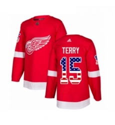 Youth Adidas Detroit Red Wings 15 Chris Terry Authentic Red USA Flag Fashion NHL Jersey Youth Adidas Detroit Red Wings 15 Chris Terry Authentic Red USA Flag Fashion NHL Jersey